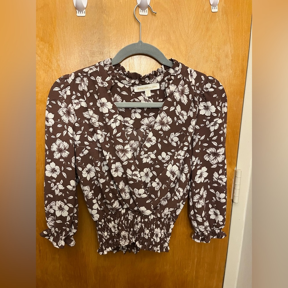 Monteau Los Angeles Deep V Blouse